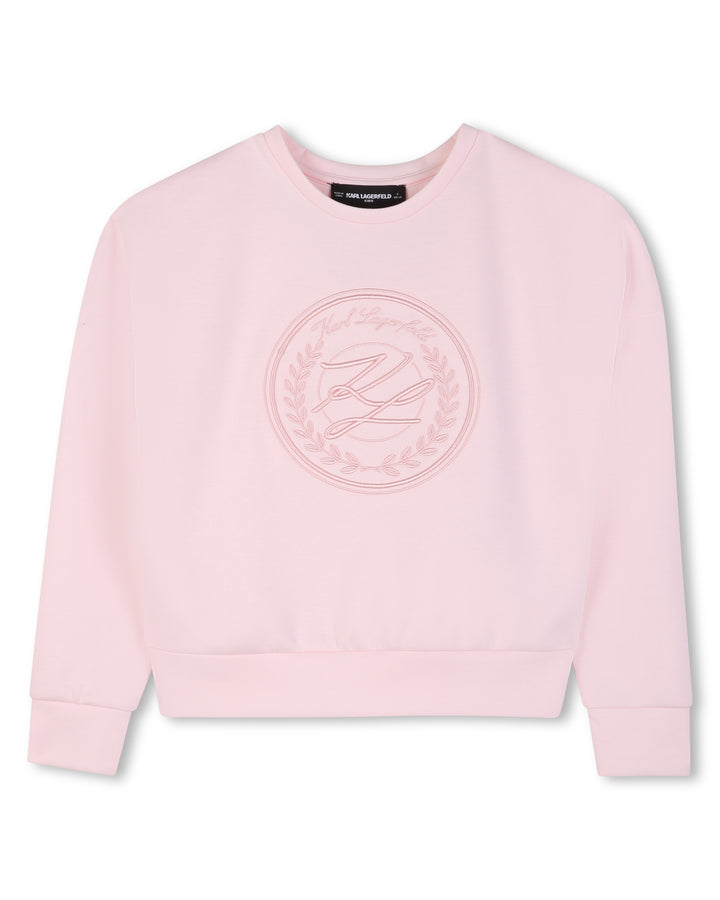 top l/s embroidered logo sweatshirt - pink-46f