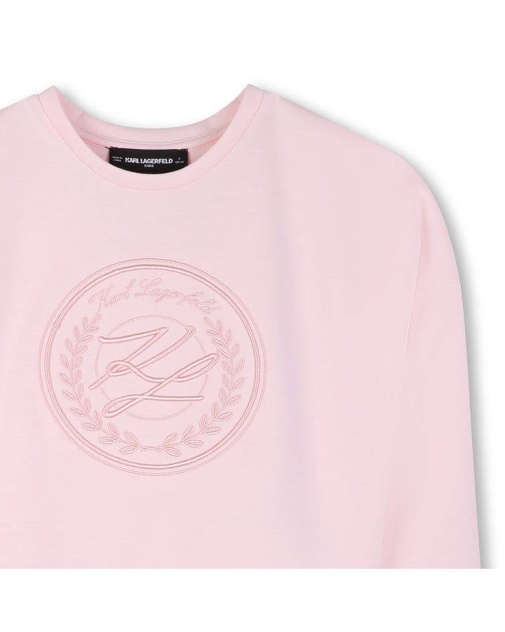 top l/s embroidered logo sweatshirt - pink-46f