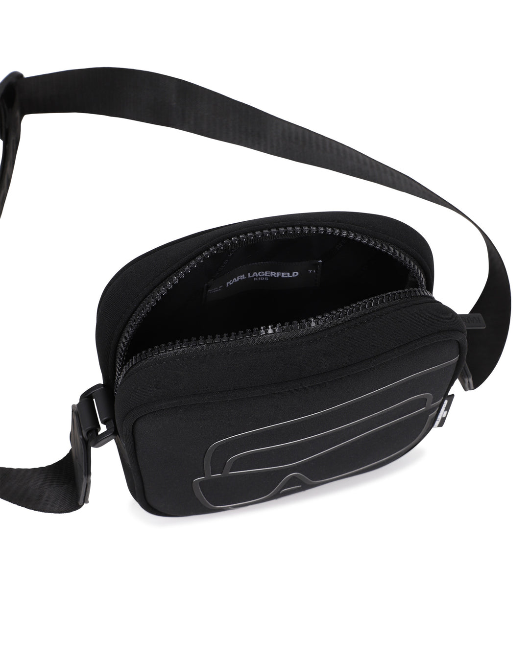 crossbody bag embossed face - black-09b