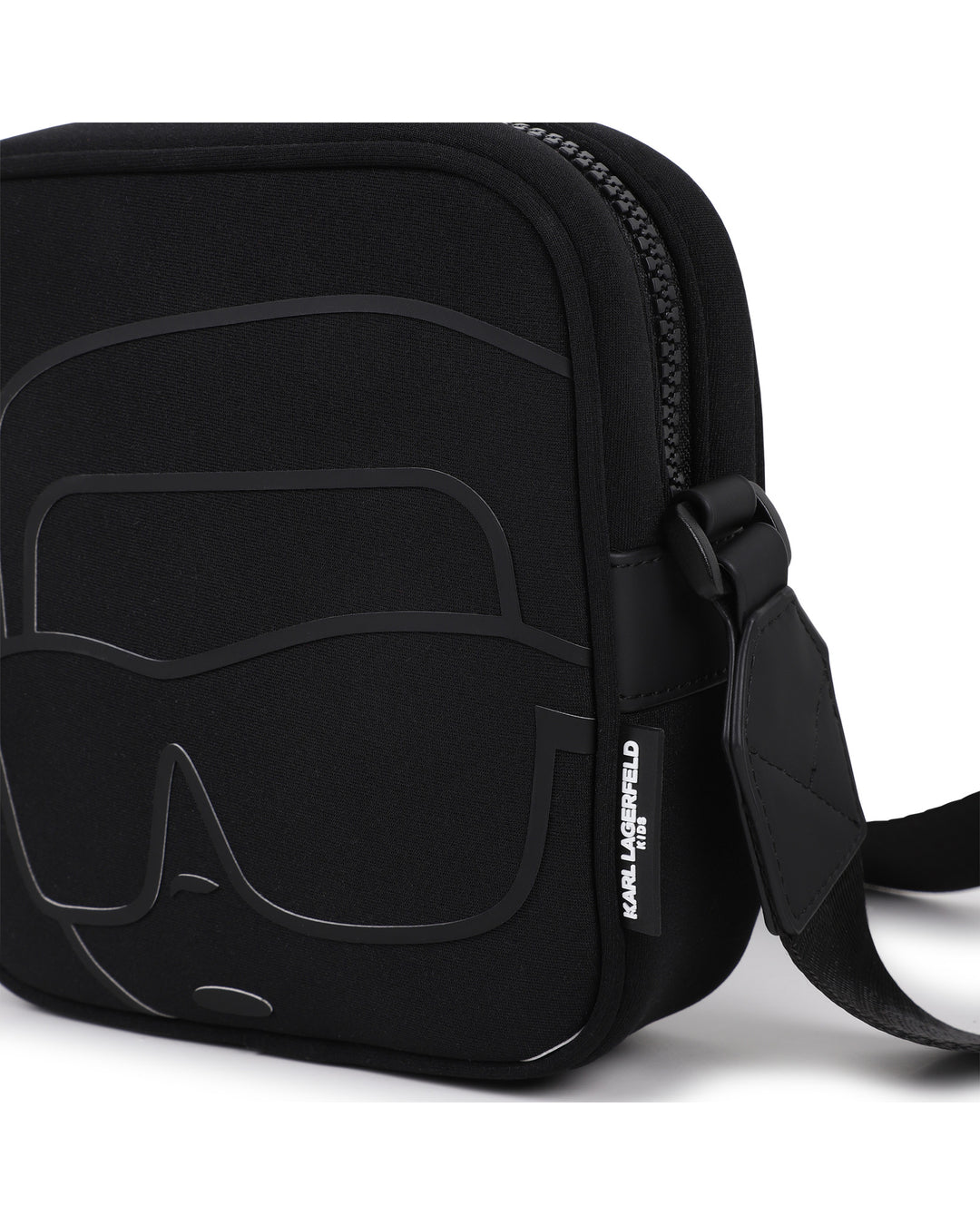 crossbody bag embossed face - black-09b