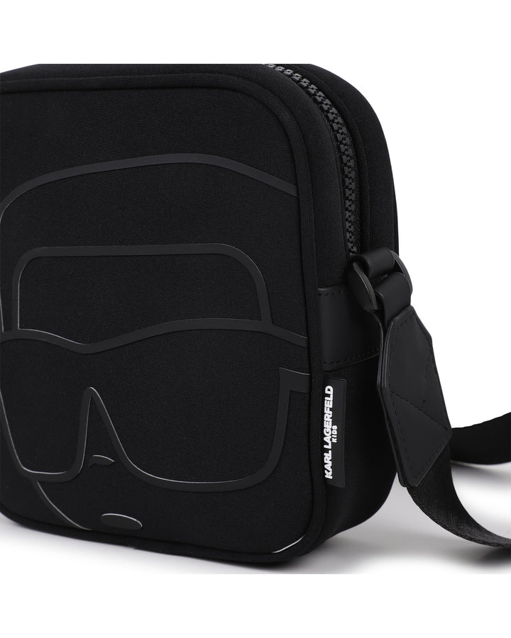 crossbody bag embossed face - black-09b