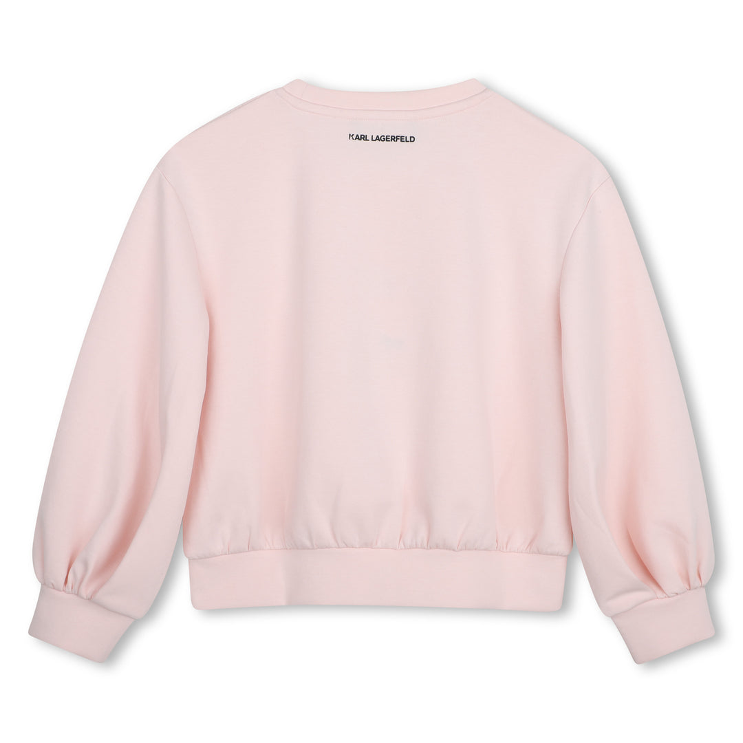 top l/s car graphic logo tulle sweatshirt - Pink