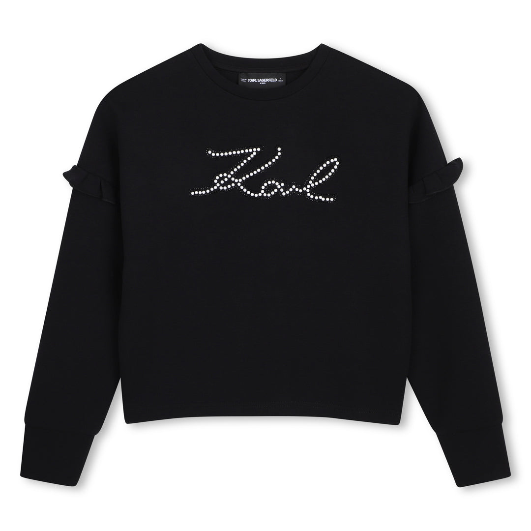 top l/s pearl logo ruffle - black-09b