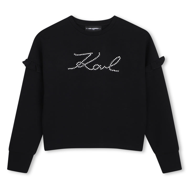top l/s pearl logo ruffle - black-09b
