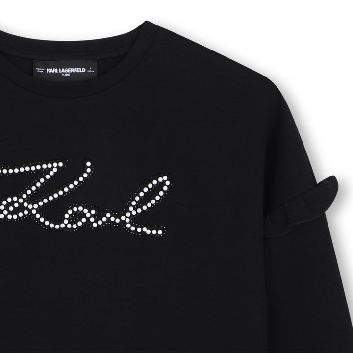 top l/s pearl logo ruffle - black-09b