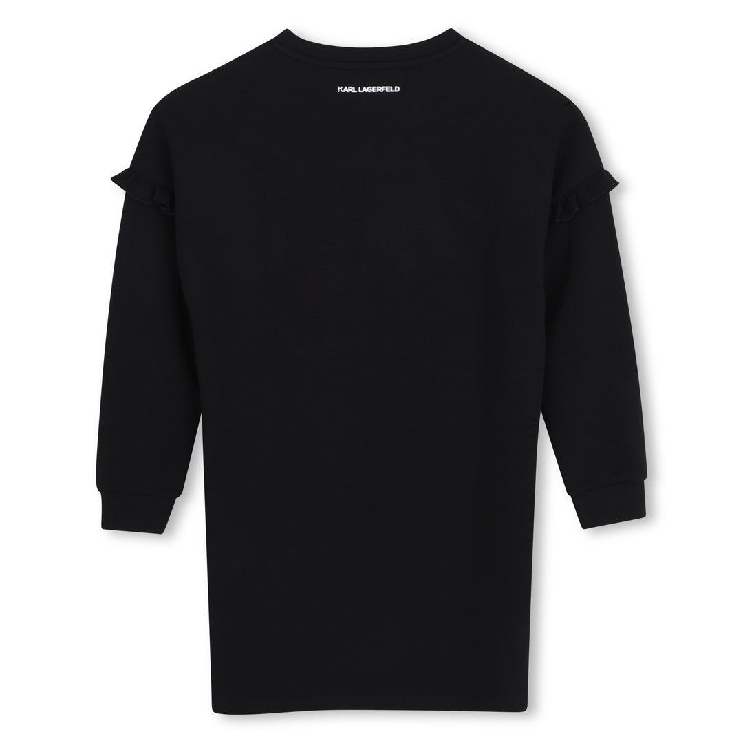 dress cat graphic logo ruffle sweat - black-09b