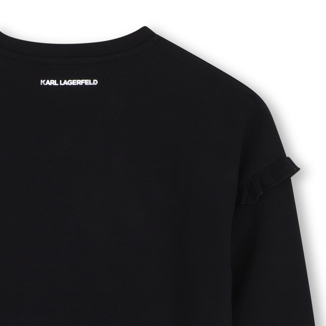 dress cat graphic logo ruffle sweat - black-09b