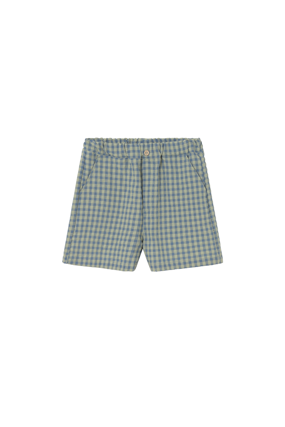 set outfit checkered shirt and shorts - blue