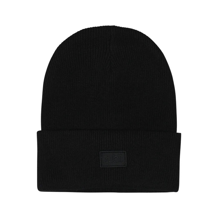 beanie ribbed with cuff - 9-black