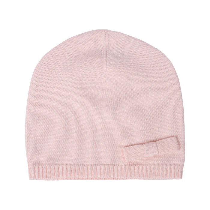 hat knit bow beanie - baby pink-59