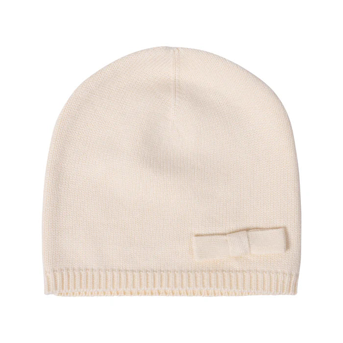 hat knit bow beanie - vanilla-63