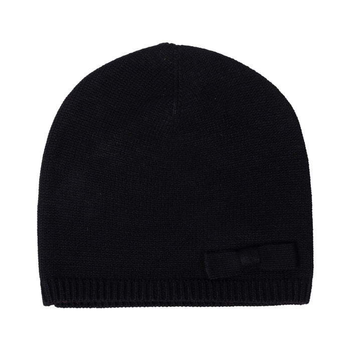 hat knit bow beanie - black-9