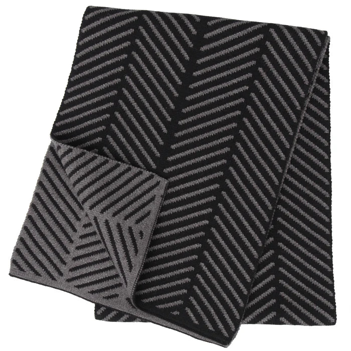 scarf herringbone - black-9