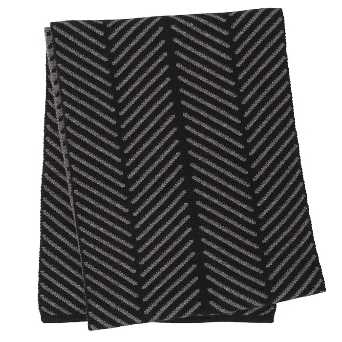 scarf herringbone - black-9