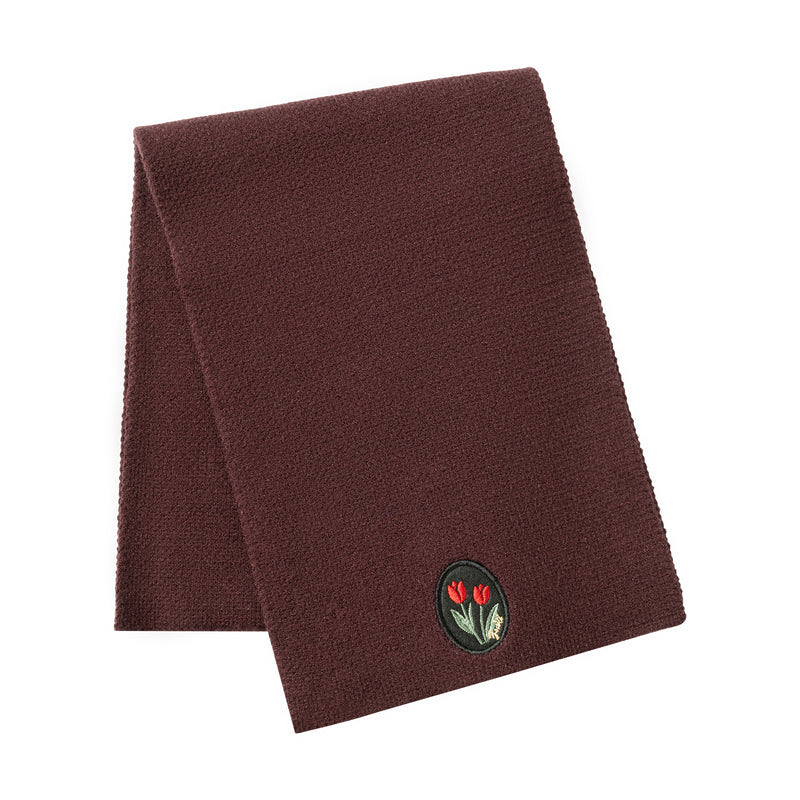 scarf floral patch - wine-112
