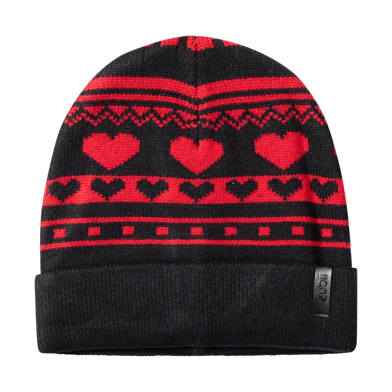 hat vintage heart print - black-9