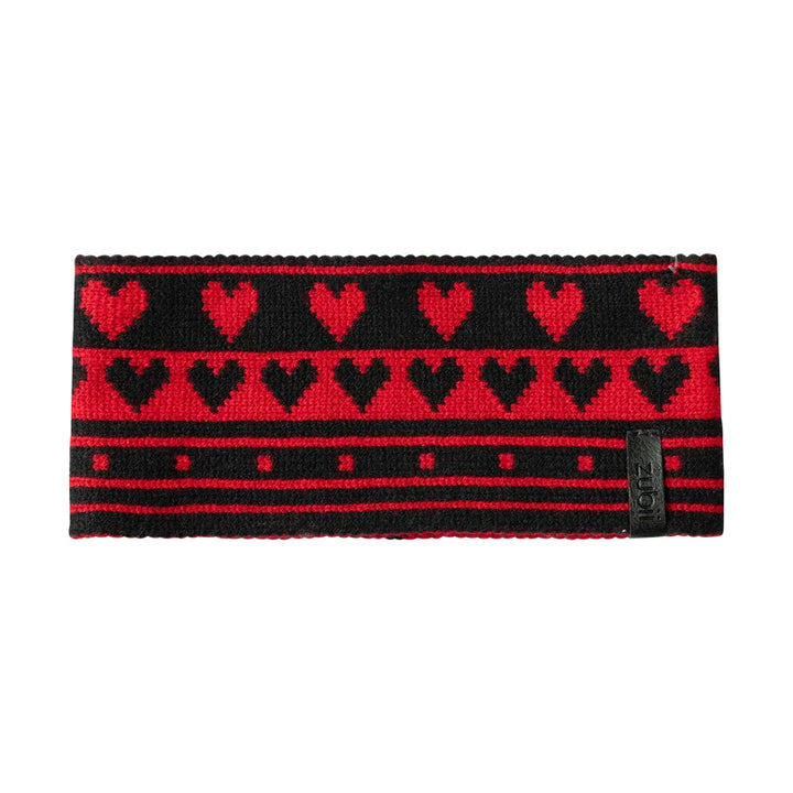 headwrap vintage heart print - black-9