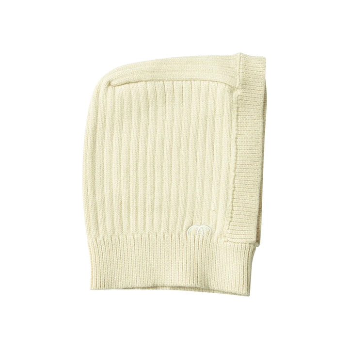 hat wide ribbed balaclava - cream-97