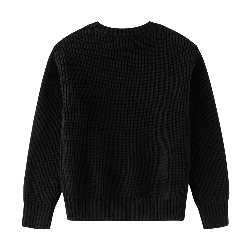 top l/s knit crewneck - black