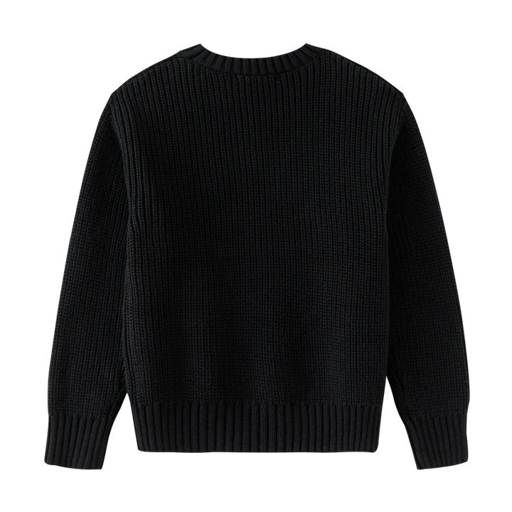 top l/s knit crewneck - black