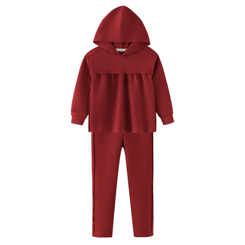 set outfit washed tracksuit - burgundy