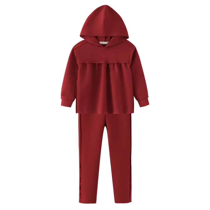 set outfit washed tracksuit - burgundy