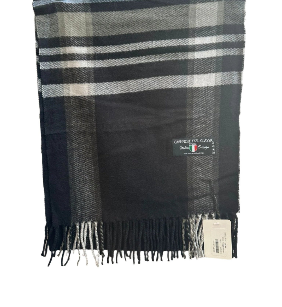 scarf acrylic - grey plaid-45-2