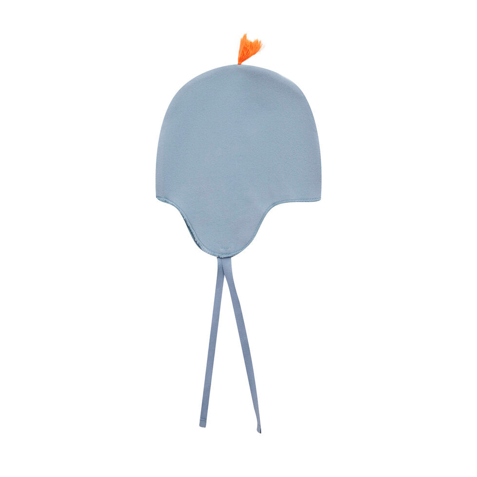 set knit fleece wrap top and pants with bonnet and booties - blue