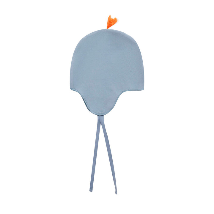 set knit fleece wrap top and pants with bonnet and booties - blue