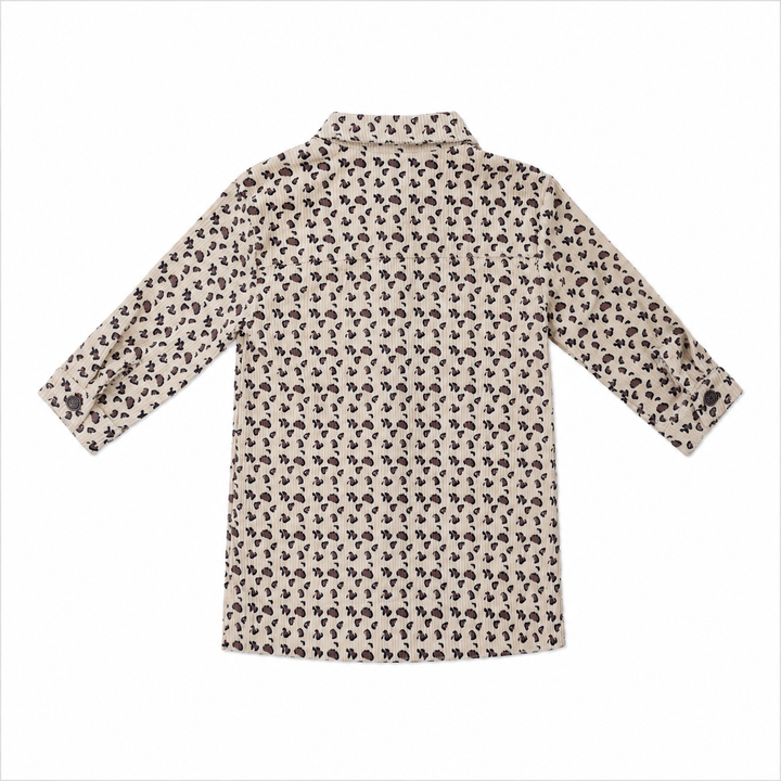 dress corduroy leopard print shirt style - natural/brown