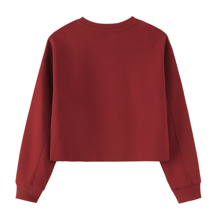 top l/s cherry embroidered - burgundy