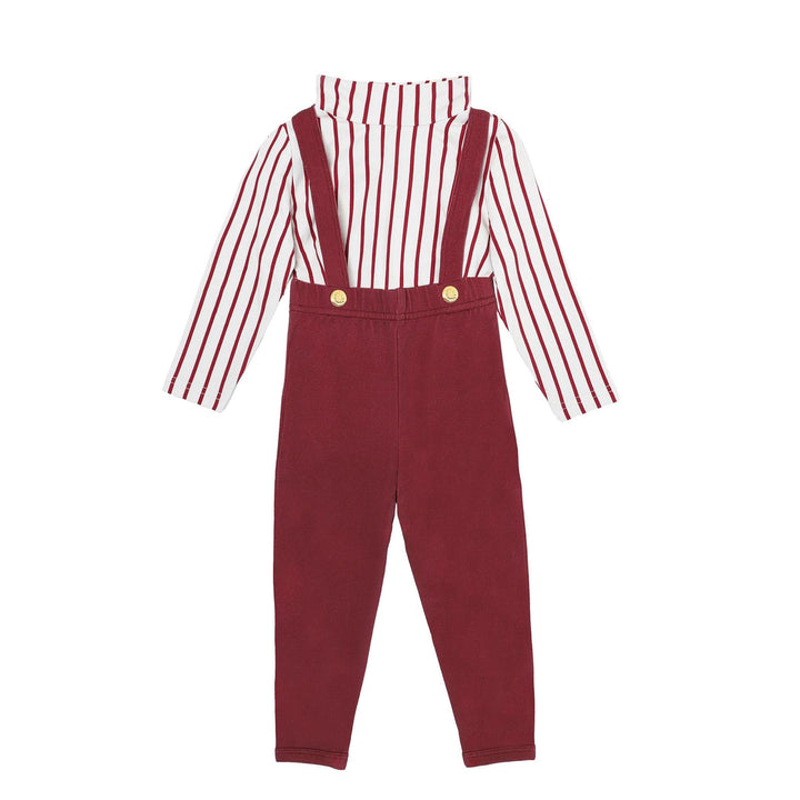 set outfit vertical stripes - burgundy