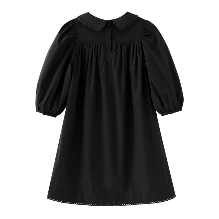 dress taffeta with tucks - black