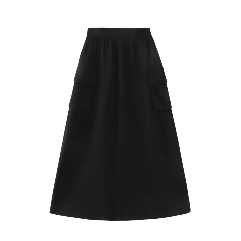 skirt ponte with pockets - black