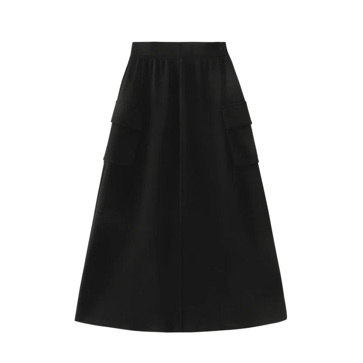 skirt ponte with pockets - black