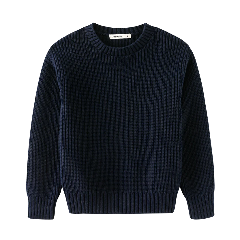 top l/s knit crewneck - navy