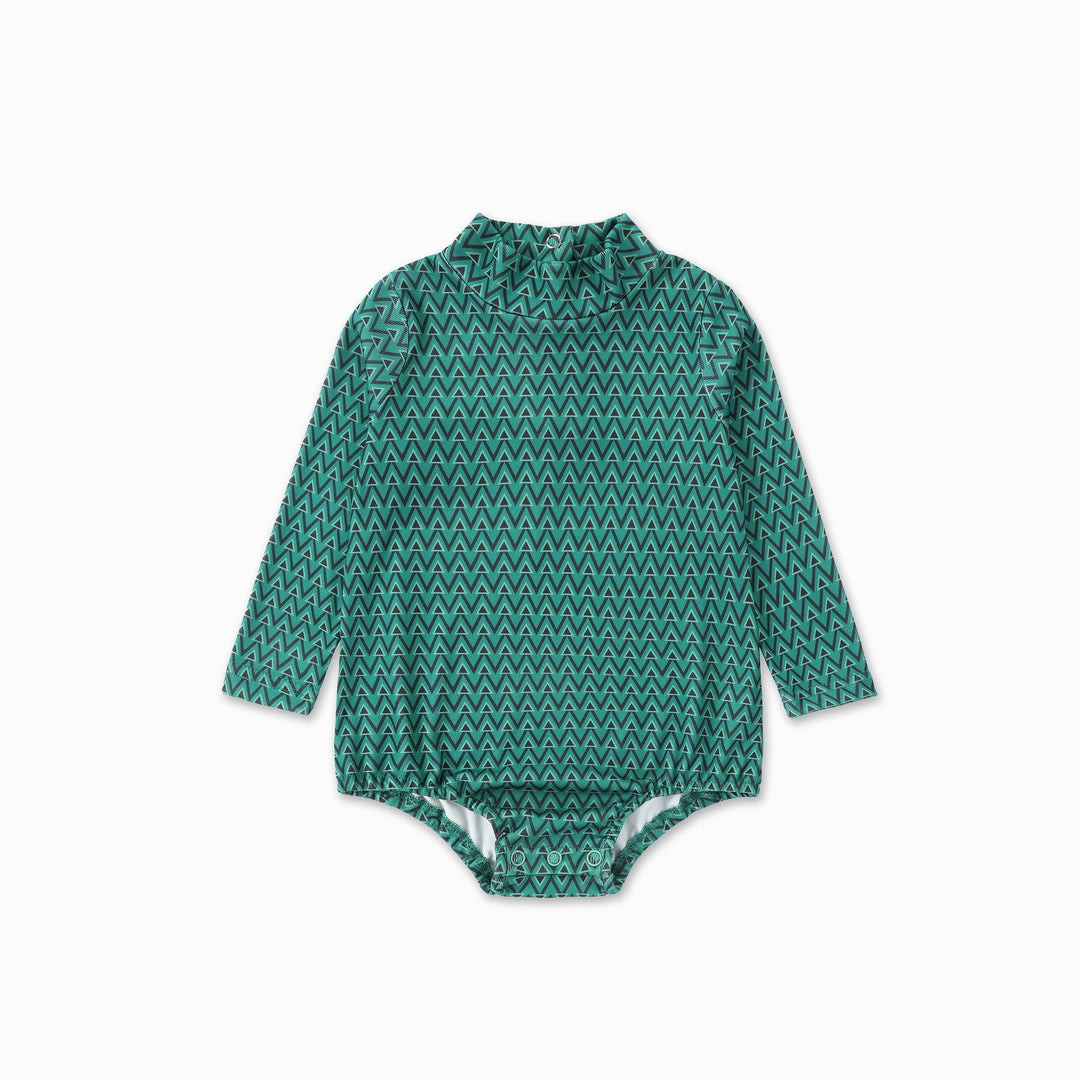 one piece soft corduroy long romper and geometric onesie - black