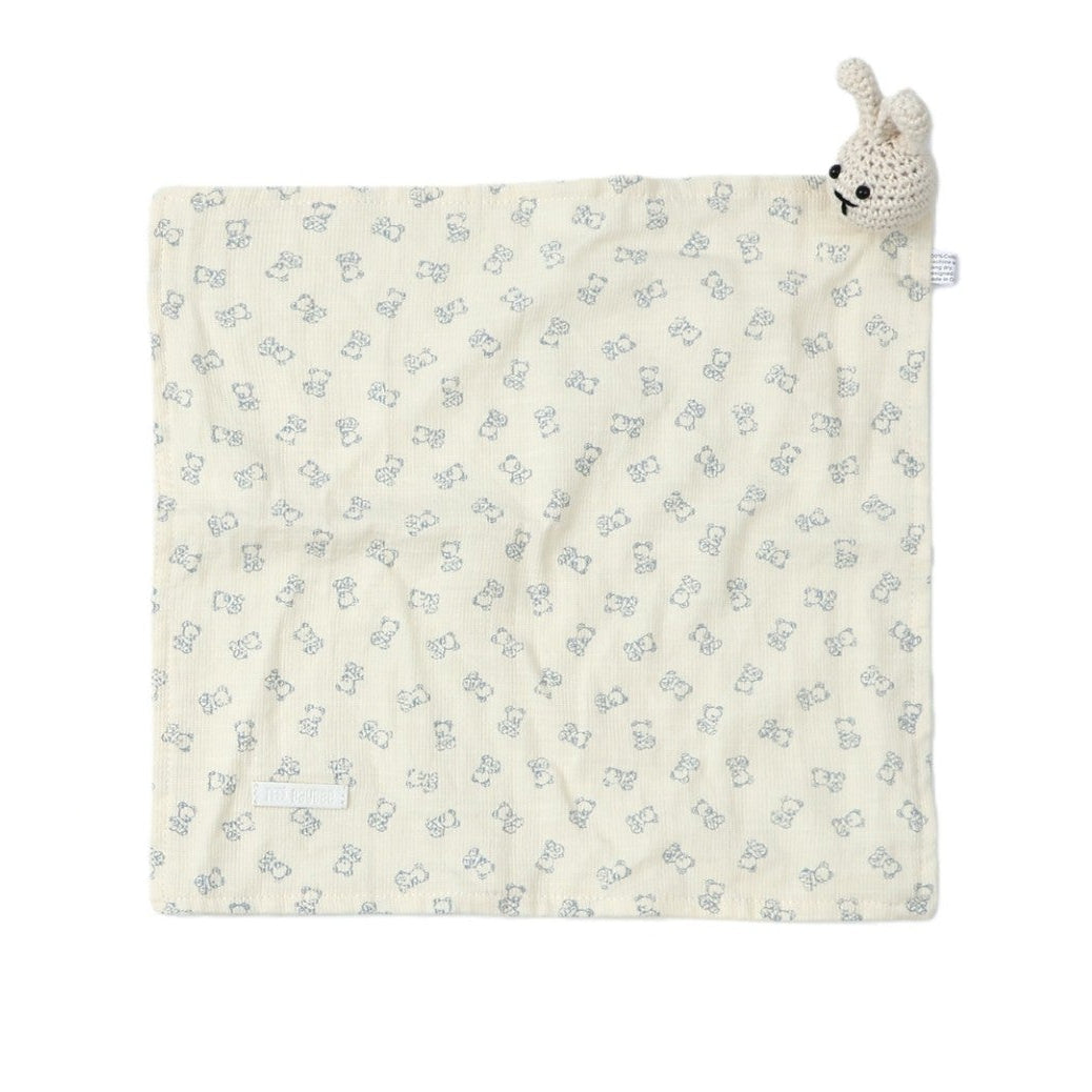 lovey teddy print with bunny - blue