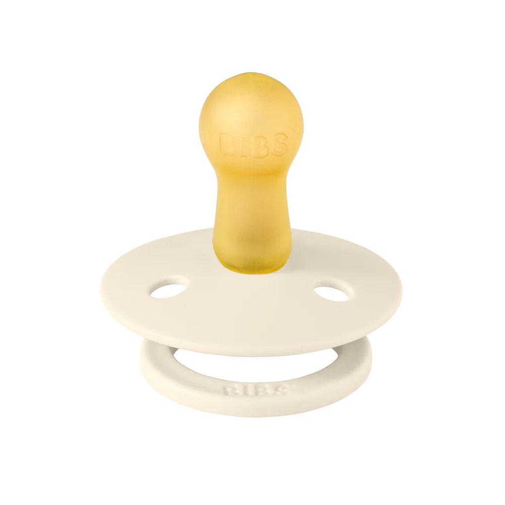 pacifier 2 pk colour latex round - ivory/blush