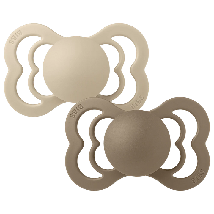 pacifier 2 pk supreme silicone  - vanilla /dark oak