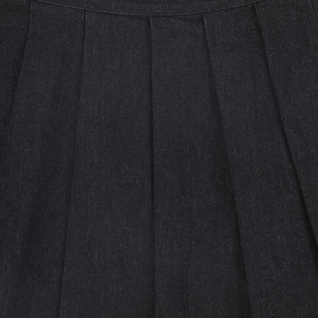skirt washed pleated - black