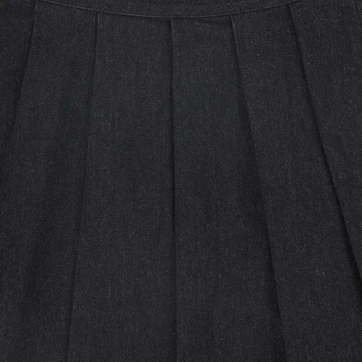 skirt washed pleated - black