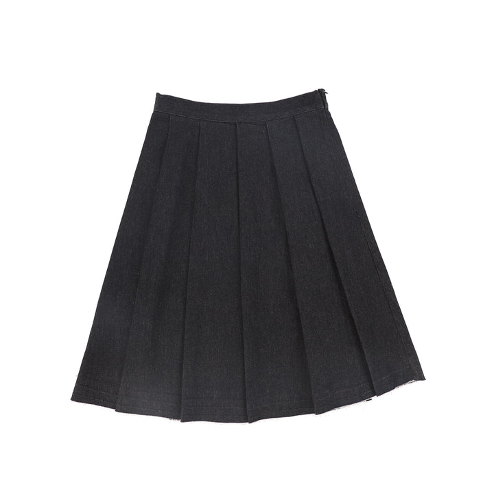 skirt washed pleated - black