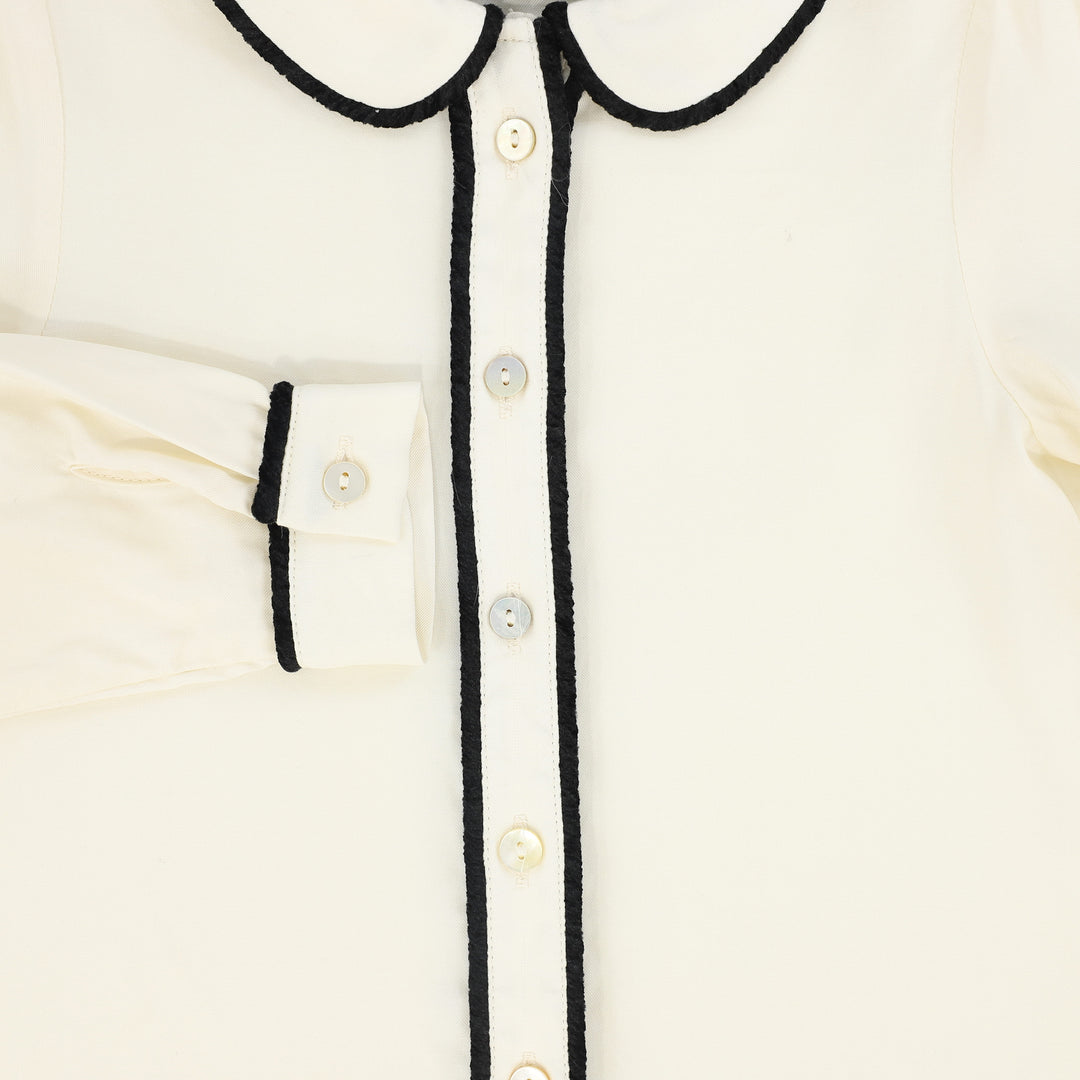 shorts velvet with silk shirt - black