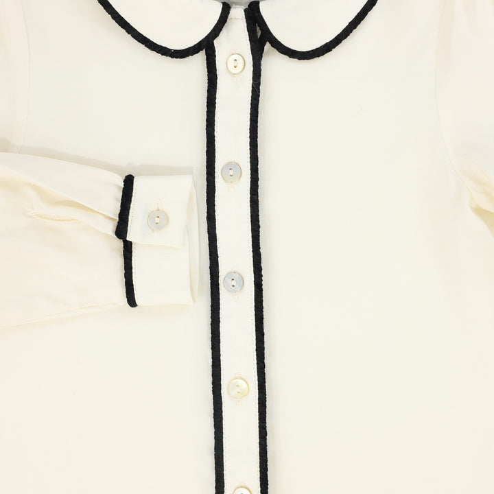 shorts velvet with silk shirt - black