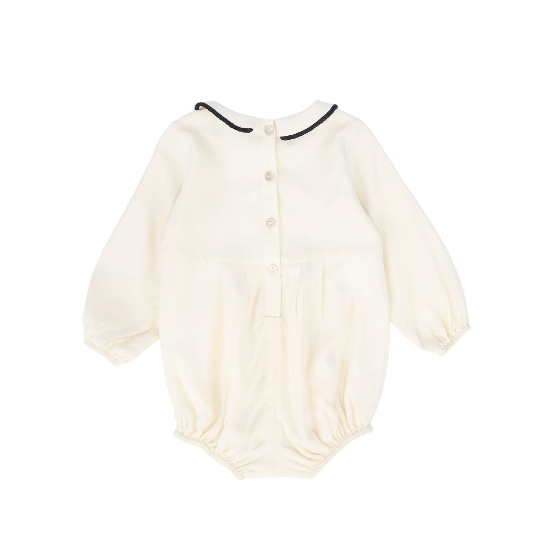 one piece will romper with velvet trim - black