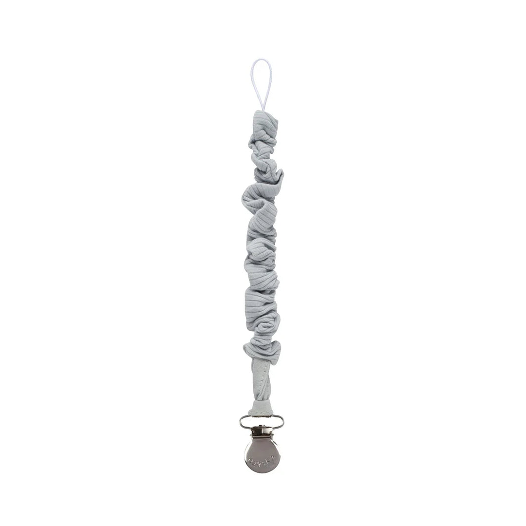 pacifier clip solid ribbed cotton - pearl blue