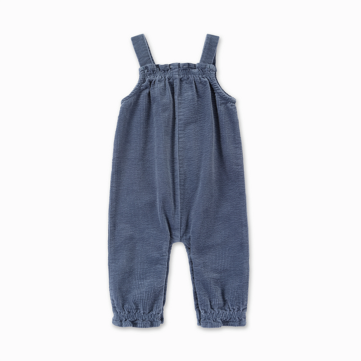 one piece heavy corduroy snap romper - blue