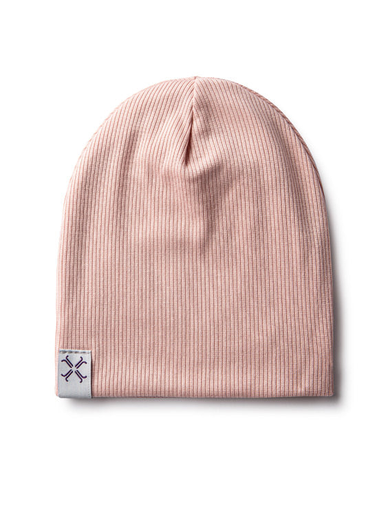 hat ribbed beanie - blush