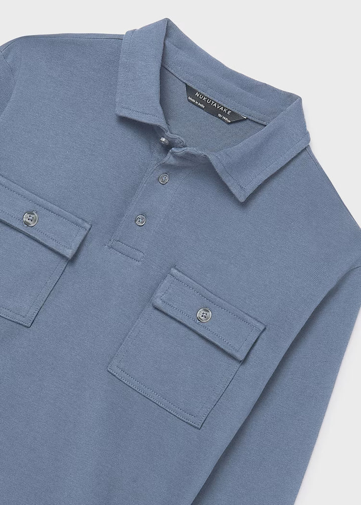 polo l/s pockets - steel-065